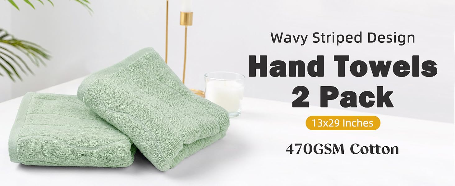 light green hand towels