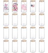 25 Pack 16oz Double Wall Glass Tumblers for Sublimation, Pre-Drilled Snowglobe Tumbler Blanks wit...