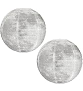 FAVOMOTO 2Pcs Moon Paper Lanterns Space Themed Hanging Lanterns for Birthday Parties Lightweight ...