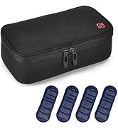 ALLCAMP Insulin Cooler Travel Case for Diabetic Organize Medication with 4 Ice Packs Black(9X 4.7...