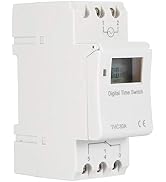 YWBL-WH DIN Rail Digital Timer Switch 30A 110V with Programmable LCD Display, Industrial-Grade Ti...