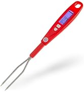 Digital Meat Thermometer Fork for Grilling & BBQ with Ready Alarm, Pro Temp Points for Quick Accu...