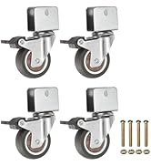 PATIKIL 2 Inch Caster Wheels, 4 Pcs Swivel Casters with Break 0.8" U Bracket Opening 55 Lb Capaci...