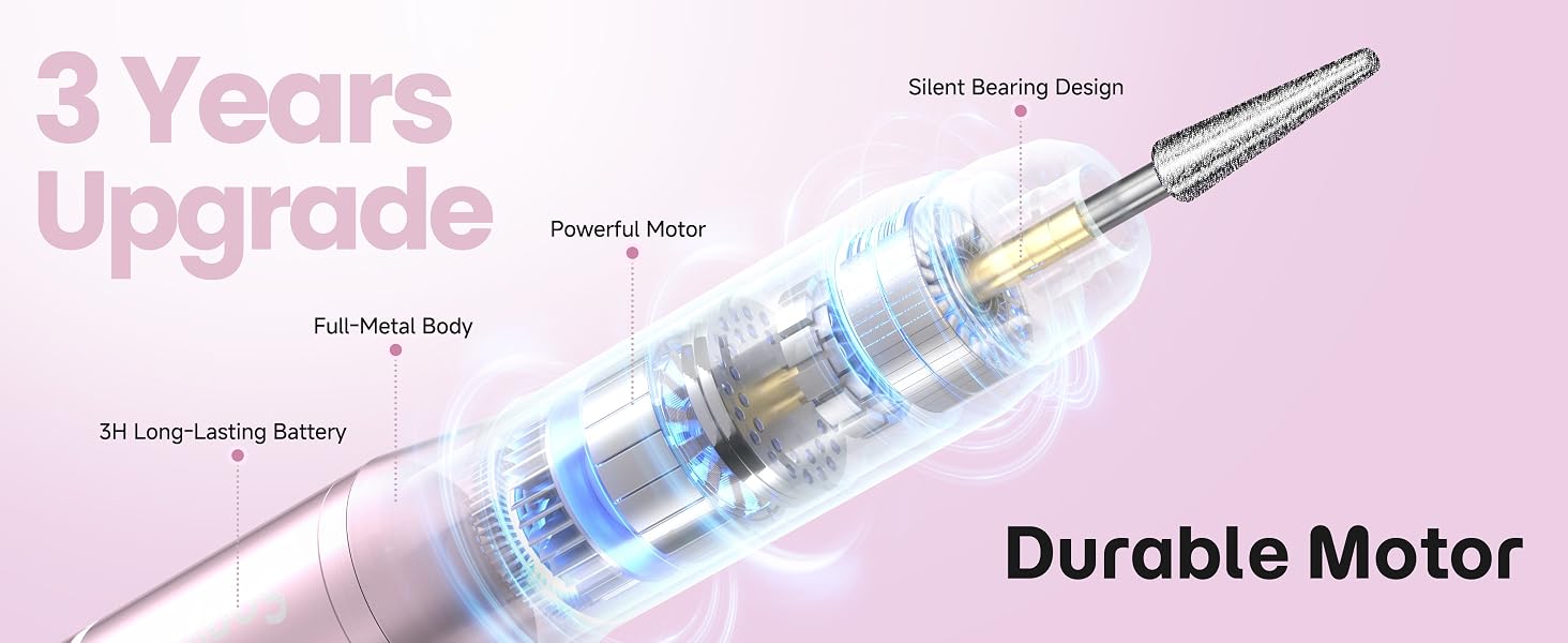 Aluminum body with advanced heat, stable torque with low vibration and ultra-quiet operation.
