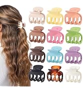 BAISEN 12 Pcs Hair Clips for Women, 1.8 Inch Colorful - Small Claw Clips for Thin Hair, Matte Non...