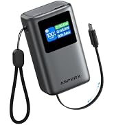 AsperX 45W Portable Charger Power Bank, 10000mAh Phone Battery Pack | Built-in Retractable USB C ...