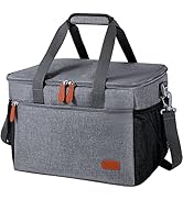Voova Insulated Soft Sided Cooler Bag, Collapsible Leakproof Coolers Portable Lunch Box 40 Can La...