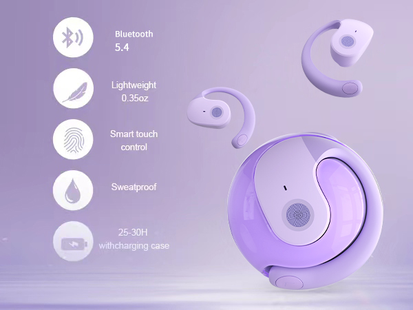 Bluetooth 5.4 Comfortable lightweight Earphones Smart touch water proof Long playtime