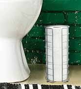 JS Jackson Supplies Free Standing Wire-Frame Toilet Paper Holder for Extra-Large Toilet Paper Rol...