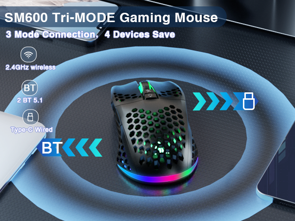 gaming mouse white gaming mouse Rechargeable programmable custom mouse with 2 side buttons
