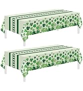 Childom 2 Pack St Patricks Day Tablecloth,St Patricks Day Decorations 54" x 108" Disposable Plast...