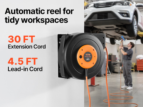 retractable extension cord reel