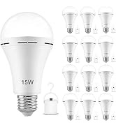 garageangle Rechargeable Emergency 15W LED Light Bulb,Battery LED Bulbs Light 150W Equivalent for...
