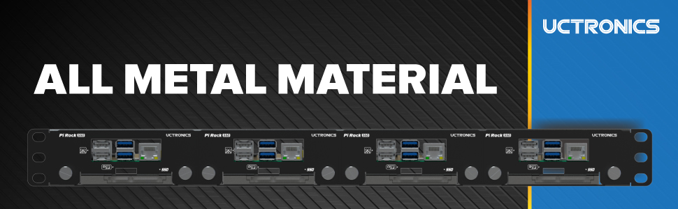 UCTRONICS U6261 Upgraded Raspberry Pi 1U Rack Mount with SSD mounting brackets.