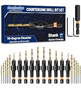 23Pcs Countersink Drill Bit Set #4#6#8#10#12 Adjustable Counter Sink Drill Bits with Magnetic Ext...