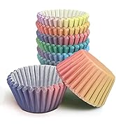 Mini Cupcake Liners Cupcake Cups 300-Count Food Grade Green Orange Gradient Design Cupcake Papers...