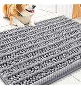 Smiry Dog Door Mat for Muddy Paws 30x20, Extra Soft Absorbent Chenille Doormat, Trap Moisture and...