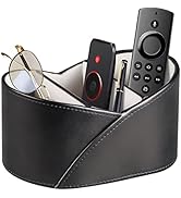 YAPISHI Leather Remote Control Holder for Table,TV Remotes Caddy 3 Grid Desk Organizer and Access...