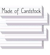 Chell White Sentence Strips Cardstock 3” x 12”, Thick Ruled Word Writing Paper for Teacher Suppli...