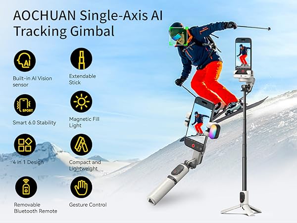 gimbal stabilizer for iphone gimbal tripod for cell phone selfie stick tripod
