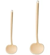 Silicone Cooking Spoon, High Heat Resistant Round Spatula, Extra Long Large Kitchen Ladle for Sco...
