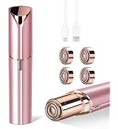 Facial Hair Removal for Women, Portable Painless Hair Remover Device, Rechargeable, with 4 Replac...