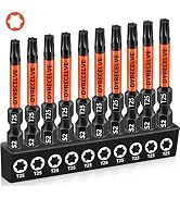 10-Pack T25 Torx Bits for Impact Driver- Torx Bit Set 2'' Long, Profession Star Bits Set, Magneti...
