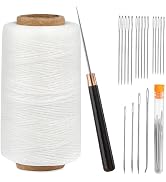 TLKKUE Strong Upholstery Repair Waxed Thread Kit, 273 Yards Upholstery Thread Sewing Needle Strai...
