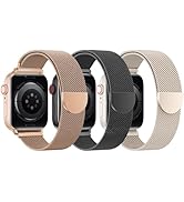 BELONGME 3 Pack Mesh Loop Compatible with Apple Watch Band 38mm 40mm 41mm 42mm 44mm 45mm 49mm Ser...