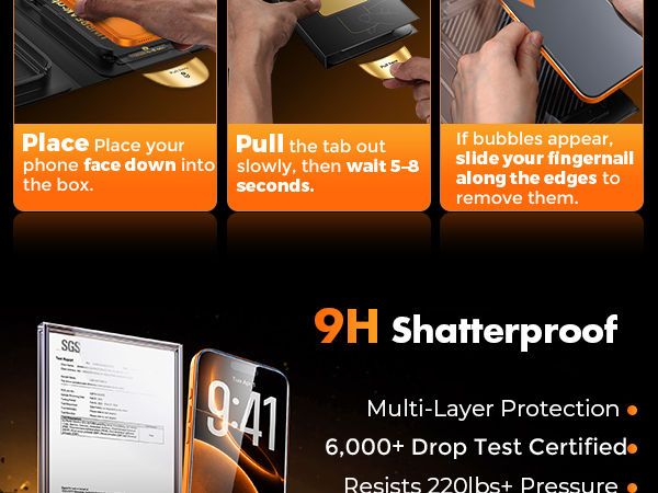 UNBREAKcable iPhone 17 Pro Max Screen Protector Tempered Glass