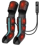 CINCOM Leg Massager with Heat and Compression for Circulation and Pain Relief,3-in-1 Foot Calf & ...