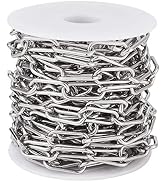 Pandahall 16.4 Feet 304 Stainless Steel Paperclip Chains Necklace 17x7.4x1.6mm Unwelded Strong Ov...