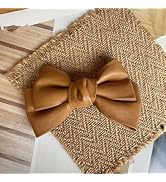 PU Leather Bow Hair Clip, Korean Style Hairpin, Hair Accessories (Khaki)