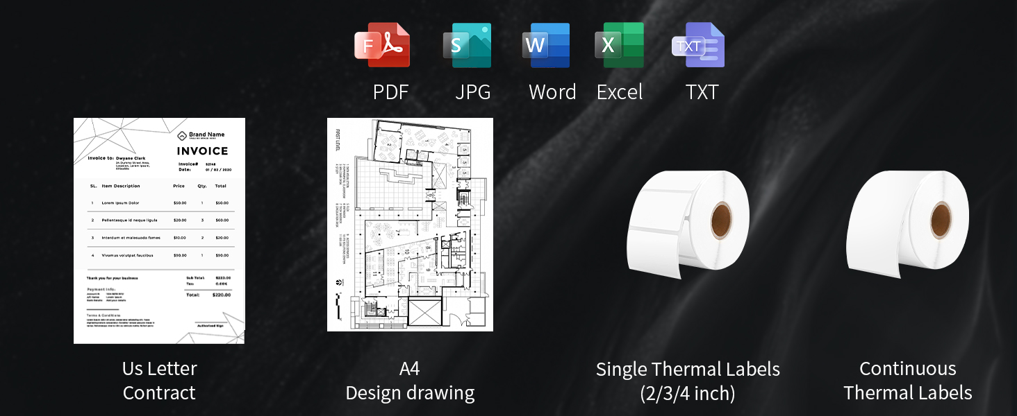 Compatible with many label paper size
