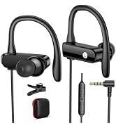 APETOO 3.5mm Headphones, Sport Over Earhook Earbuds with Mic Volume Control | Workout In-Ear Aux ...