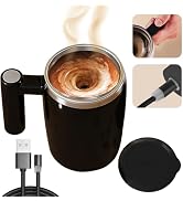 Self Stirring Coffee Mug,Rechargeable Auto Magnetic Coffee Mug,14oz Automatic Stainless Steel Mix...