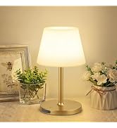 LUTEC Shower Lamp Waterproof, 6000mAh Rechargeable Cordless Table Lamp with 3 Color Temps and Ste...