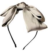 ROMODIYA 1Pcs Gray Hair Headbands Bow Hairbands with Bow Cute Top Knot Hair Bands for Women Girls...