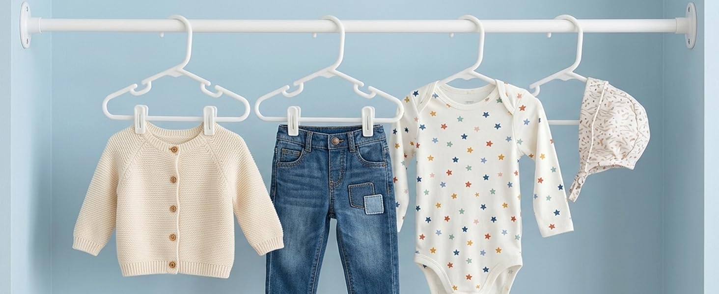 Honey-Can-Do Kids Clothes Hanger, Baby Clothes Hangers with Clips