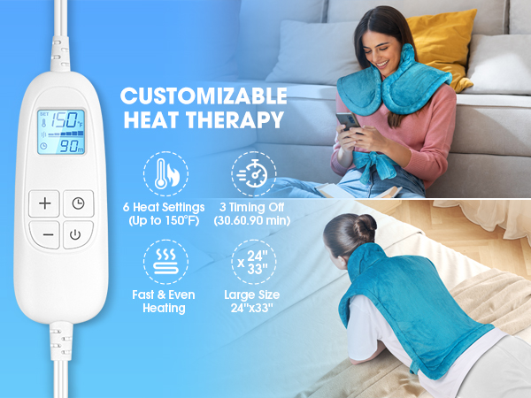 FluffyWarmth heating pad for neck and shoulders and back birthday gifts for women men mom dad