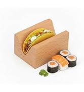 DOITOOL Wooden Sushi Taco Holder : Japanese Style V-Shaped Hand Roll Holder Sushi Serving Tray, B...