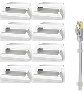 Self Adhesive Cable Clips (White 100 Pieces) Holder for Flat Cable Ethernet, Eiito Fixing Wire Ho...