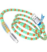 USB C Cable Beaded 3.3FT,USB A to Type C Fast Charging Cable,USB-C Charger Cord for CarPlay,25W 2...