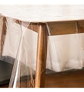 LIBERECOO Clear Tablecloth Square Vinyl Protector Waterproof Oil-Proof Plastic Table Cover Transp...