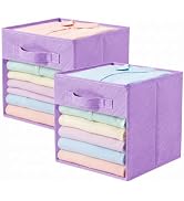 ShellKingdom Storage Bins, Foldable Fabric Storage Cubes with Clear Window | Cloth Storage Organi...
