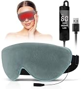 Kovnlo Heated Eye Mask, Washable USB Electric Warm Compress eye heating Pad for Dry Eyes, Blephar...