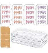 PH PandaHall 2pcs Transparent Press-on Nail Storage Box, Nails Organizer Case Nails Display Conta...