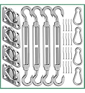 Sun Shade Sail Hardware Kit: 6 Inch Stainless Steel Sun Sail Hardware Kit for Triangle & Rectangl...