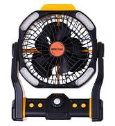 yellow camping fan