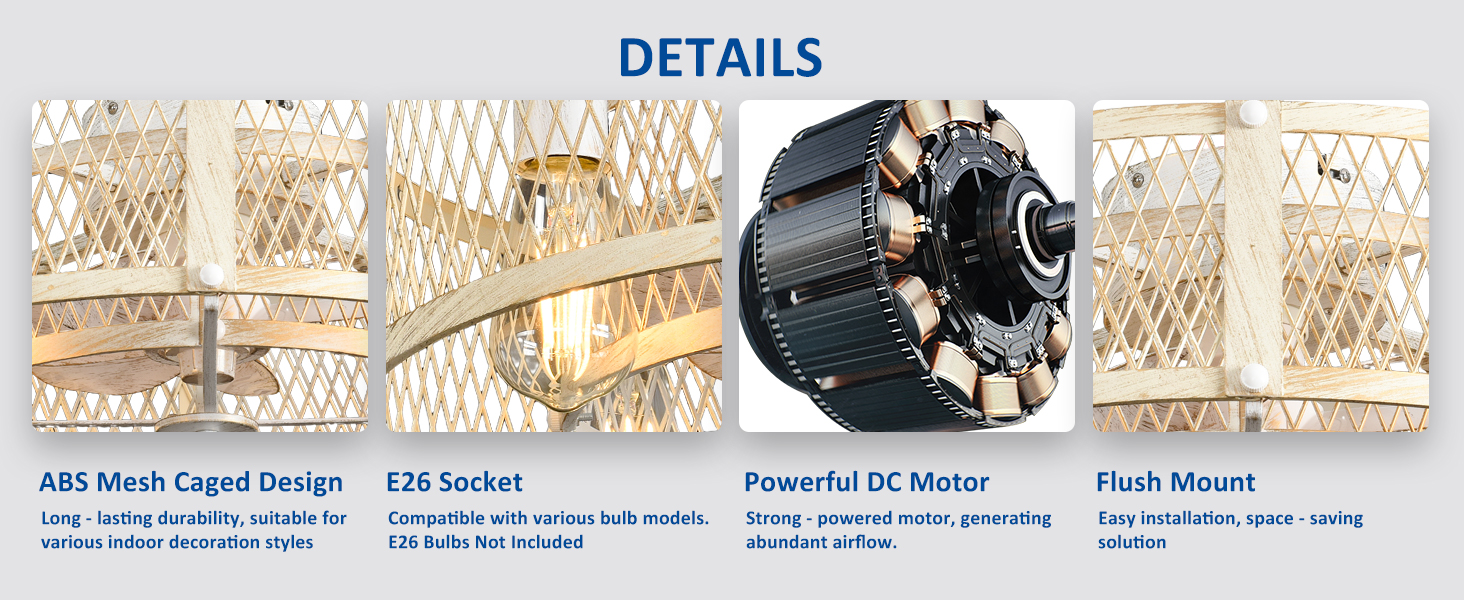 flush mount ceiling fan with light